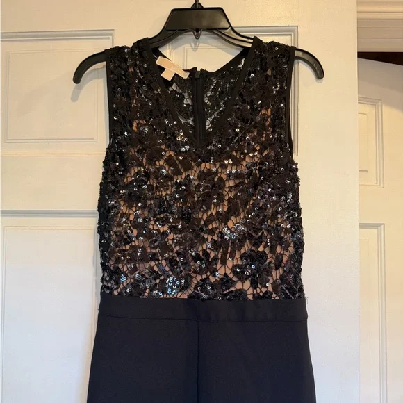 Michael Kors Black Sequin Lace Jumpsuit - Picture 2 of 6